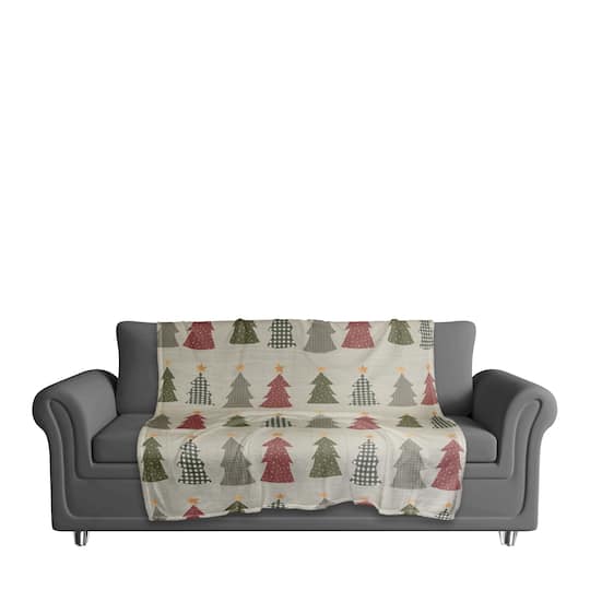 Cream Tree Pattern Coral Fleece Blanket